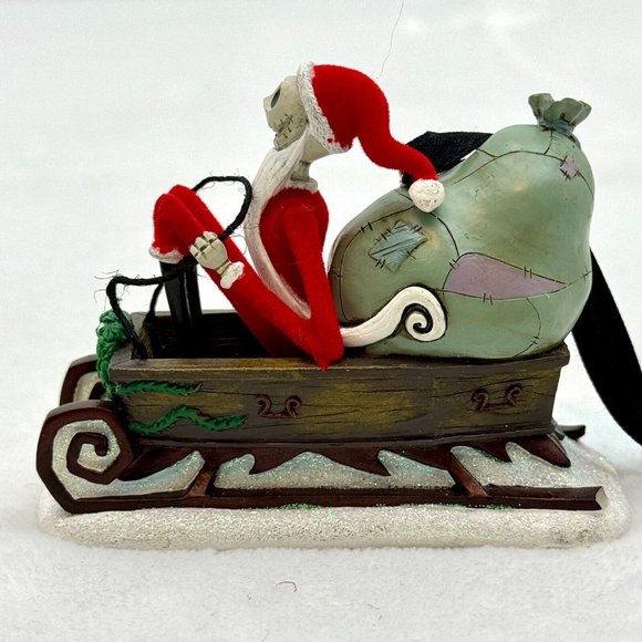 Disney Nightmare Before Christmas Jack Skellington in Sleigh 4" Ceramic Ornament - Picture 5 of 7